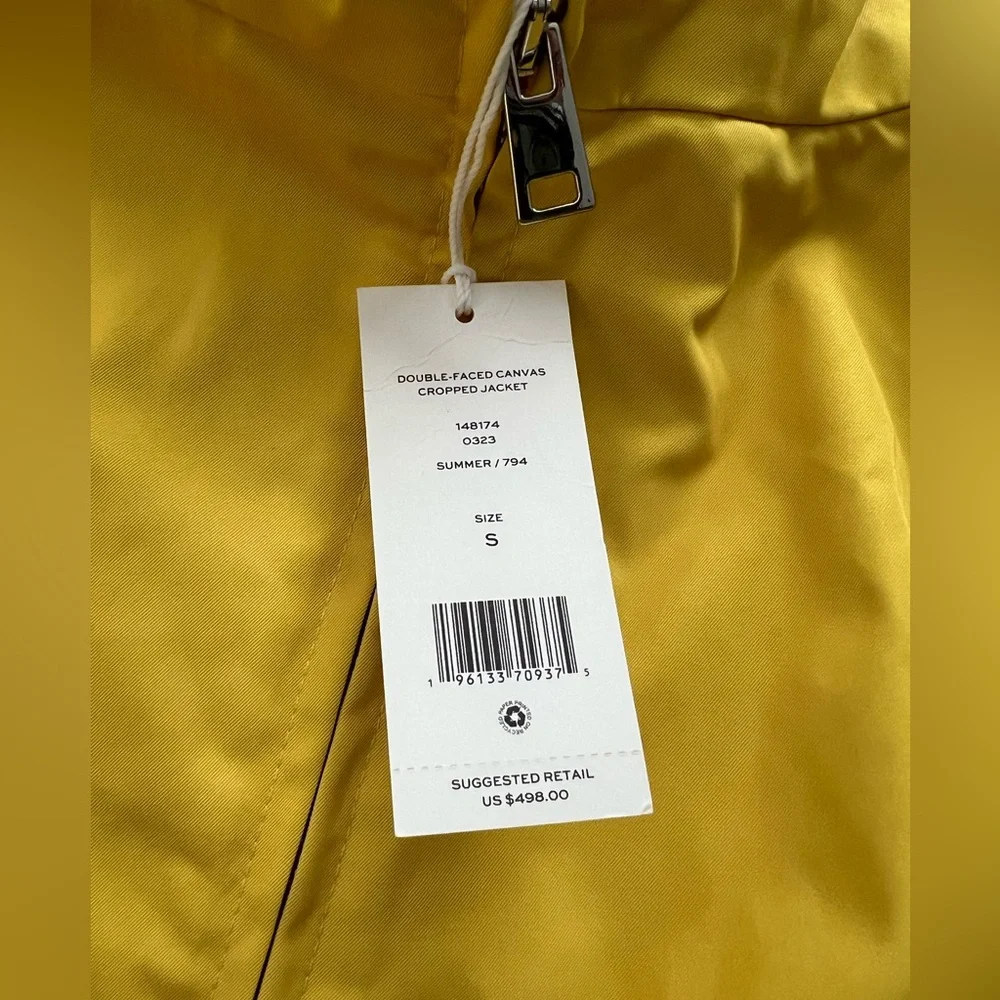 Tory Burch Double-Faced Canvas Cropped Yellow Jacket S - Picture 3 of 7